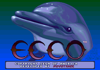Ecco the Dolphin title screen for Sega Mega Drive